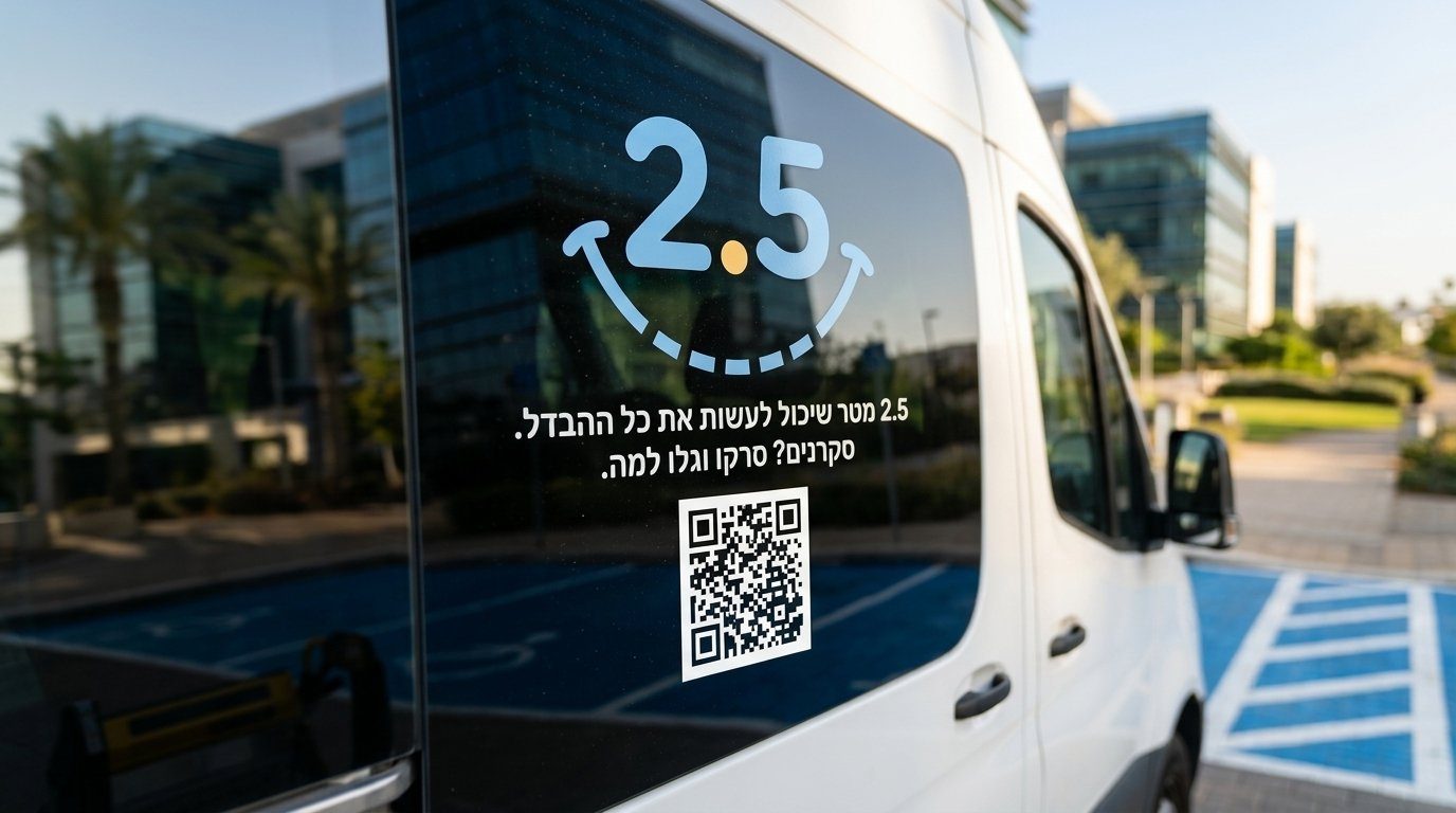 מדבקה על רכב נגיש בחניה
